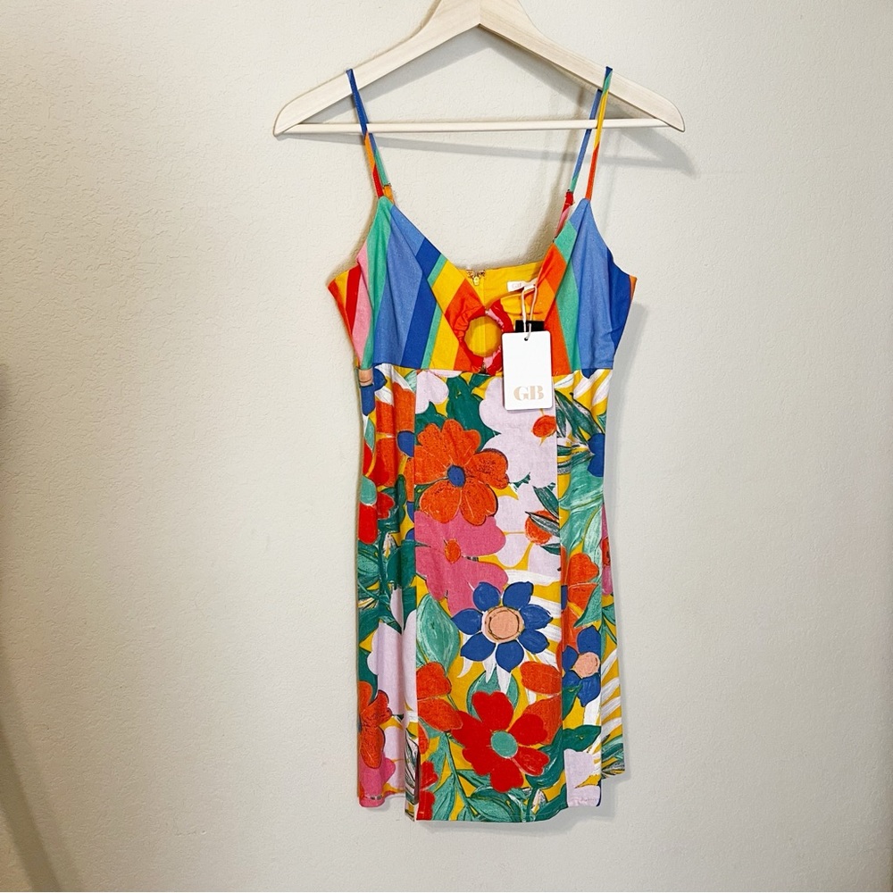 NWT Gianni Bini GB multi Patterned Fitted Sun Dress
